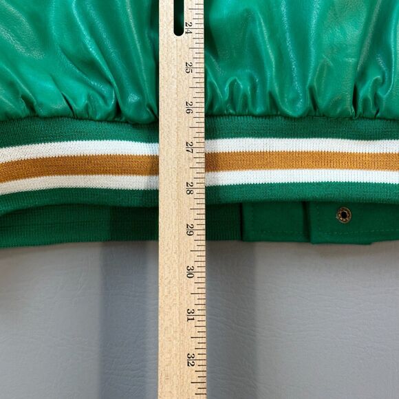 Vintage Wright State Raiders Jacket Mens 2XL Green Steve & Barrys WSU Letterman - Picture 14 of 16
